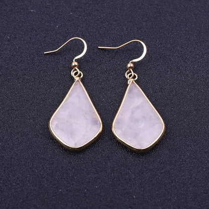 New Natural Stone Diamond Drop Earrings-Jewearrings