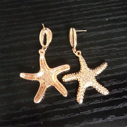 New Ocean Style Holiday Starfish Shell Earrings Retro Beach Style Earrings Earrings-Jewearrings