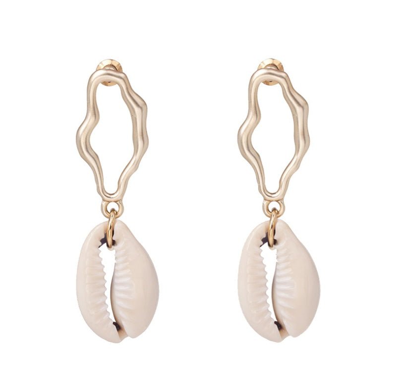 New pearl shell earrings female cross-border Amazon wish European and American creative fashion earrings earrings accessories-Jewearrings