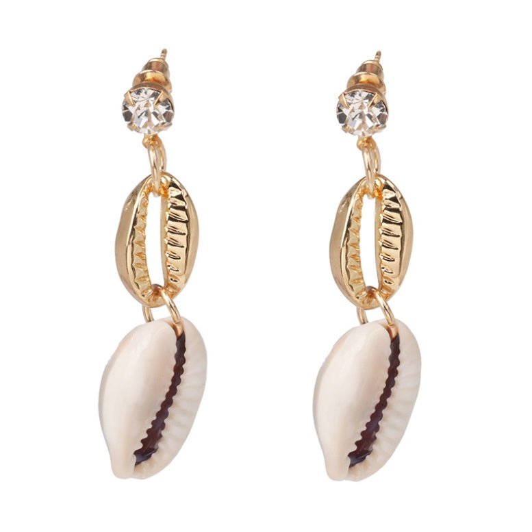 New pearl shell earrings female cross-border Amazon wish European and American creative fashion earrings earrings accessories-Jewearrings