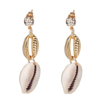 New pearl shell earrings female cross-border Amazon wish European and American creative fashion earrings earrings accessories-Jewearrings