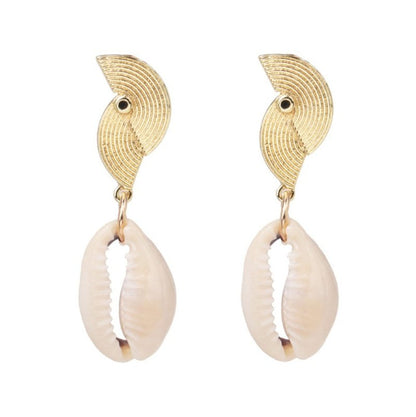 New pearl shell earrings female cross-border Amazon wish European and American creative fashion earrings earrings accessories-Jewearrings