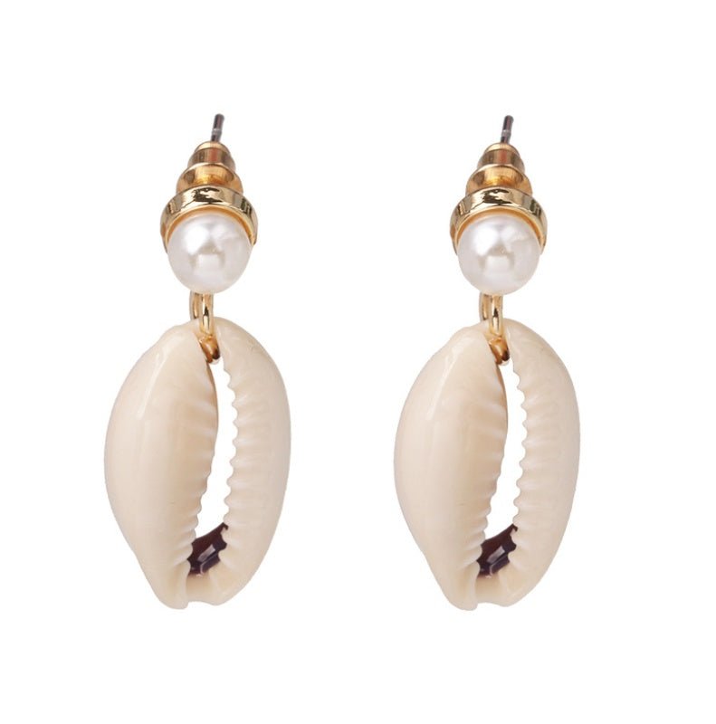 New pearl shell earrings female cross-border Amazon wish European and American creative fashion earrings earrings accessories-Jewearrings