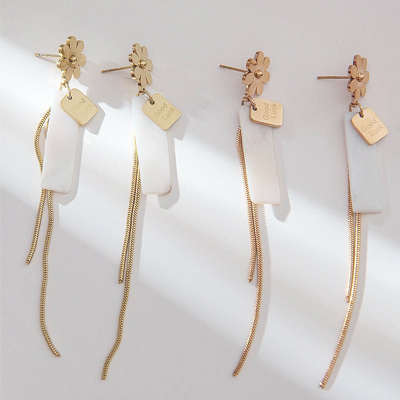 New Personality Temperament Shell Long Earrings-Jewearrings