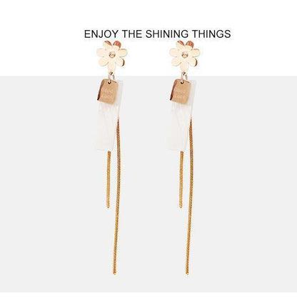 New Personality Temperament Shell Long Earrings-Jewearrings