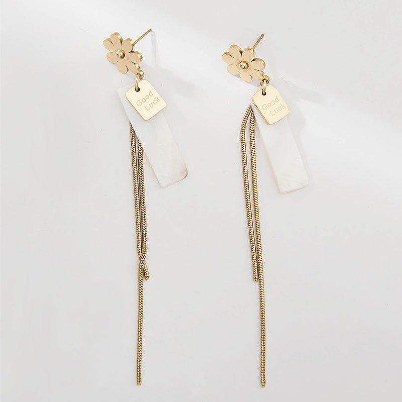 New Personality Temperament Shell Long Earrings-Jewearrings