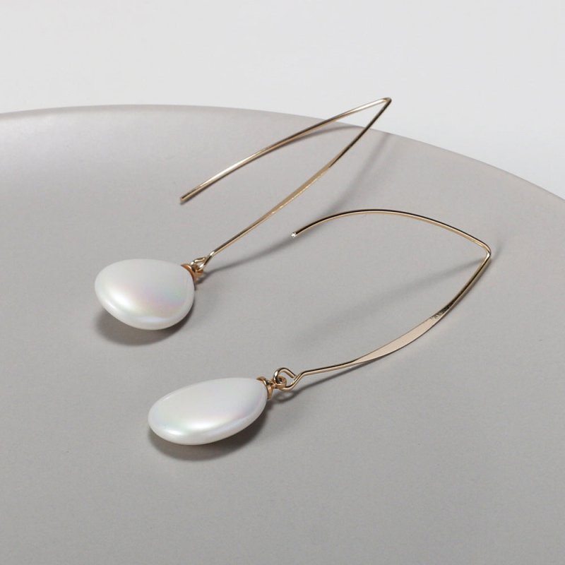 New Simple Personality Pearl Baroque Earrings Ear Hooks-Jewearrings