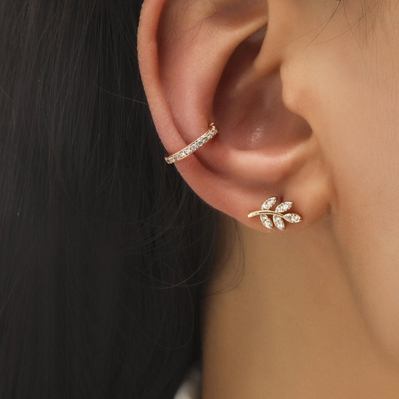 New Simple Star Small Diamond Ear Clip Pearl Zircon Earrings-Jewearrings