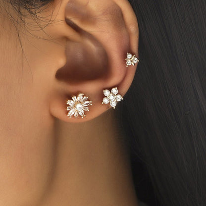 New Simple Star Small Diamond Ear Clip Pearl Zircon Earrings-Jewearrings