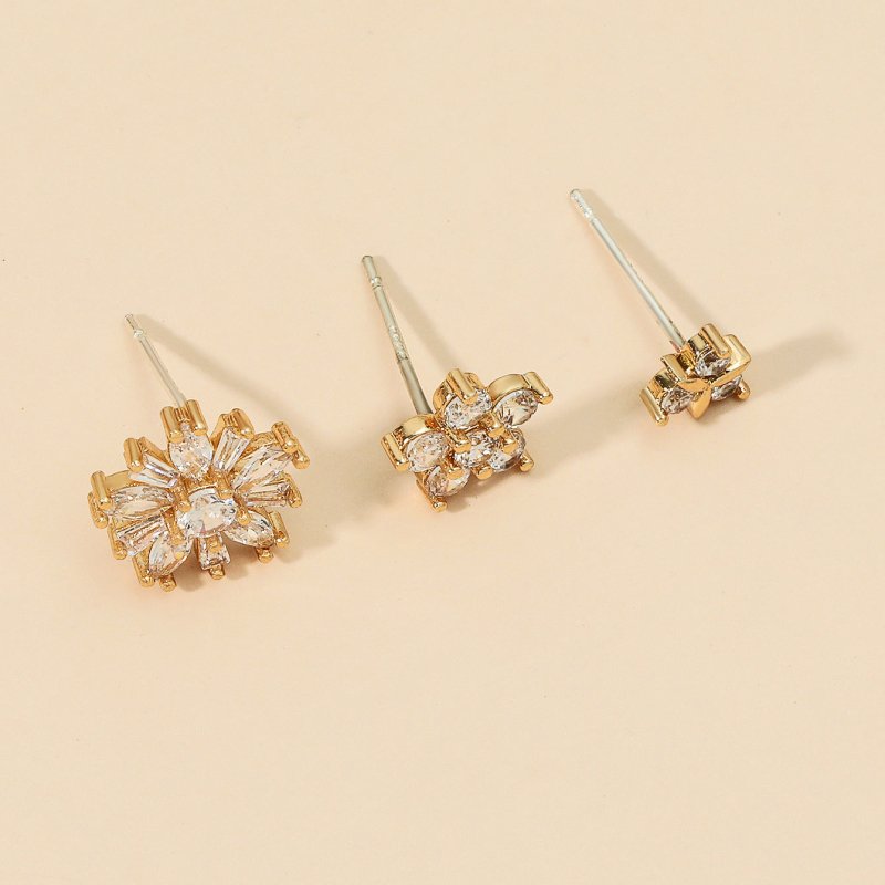 New Simple Star Small Diamond Earrings, Geometric Pearl Zircon Earrings Without Pierced Ears-Jewearrings