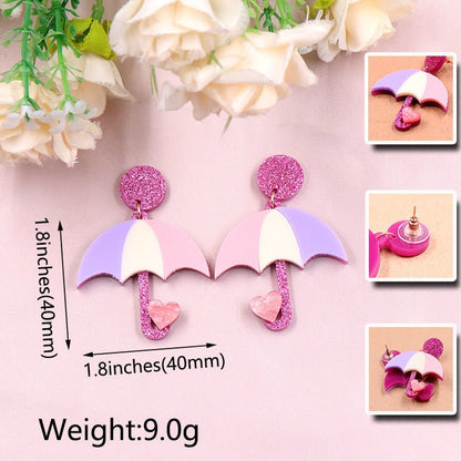 New Umbrella Cute Fashion Acrylic Earrings Jewelry-Jewearrings