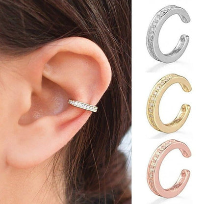 Nicole New Wish Single Row Diamond Earrings Female Korean Version Diamond Ear Clip Fashion All-Match Ear Jewelry Factory Direct Sales-Jewearrings