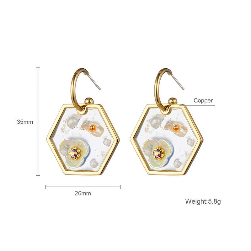 Ocean Wind Rhombus Cool Shell Earrings-Jewearrings