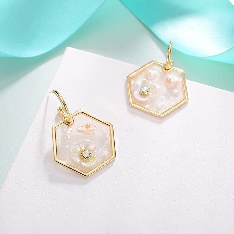 Ocean Wind Rhombus Cool Shell Earrings-Jewearrings