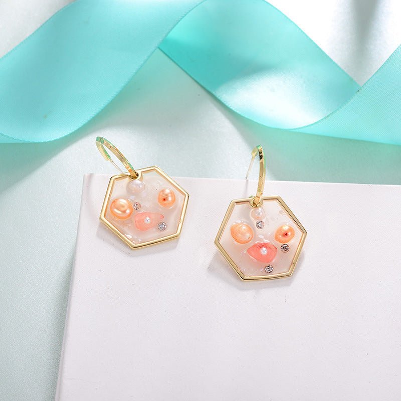 Ocean Wind Rhombus Cool Shell Earrings-Jewearrings