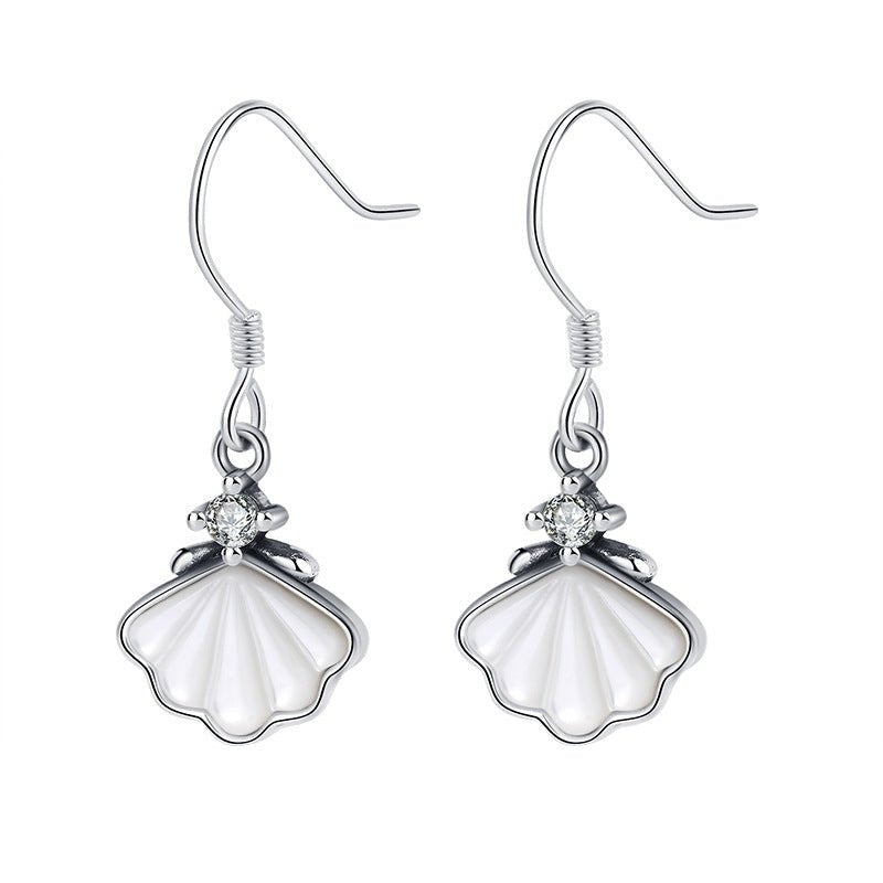 One Shell Sterling Silver 925 Earrings Female Ear Clip Earrings-Jewearrings