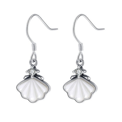 One Shell Sterling Silver 925 Earrings Female Ear Clip Earrings-Jewearrings