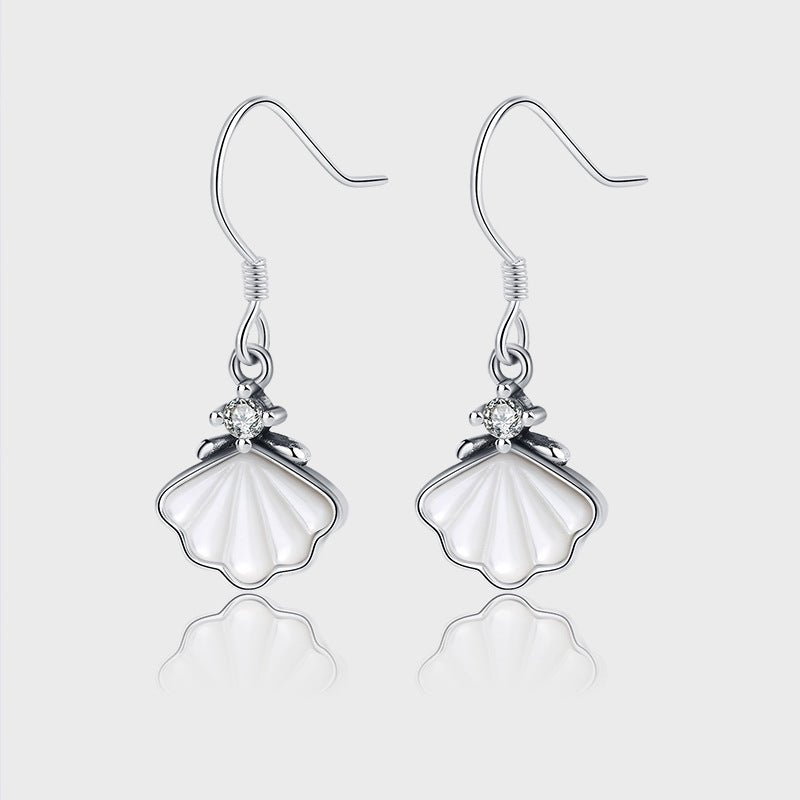 One Shell Sterling Silver 925 Earrings Female Ear Clip Earrings-Jewearrings