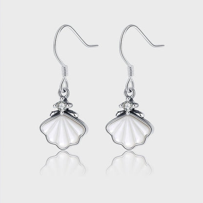 One Shell Sterling Silver 925 Earrings Female Ear Clip Earrings-Jewearrings