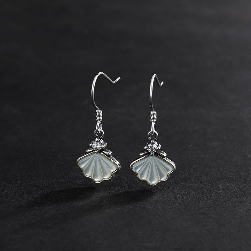 One Shell Sterling Silver 925 Earrings Female Ear Clip Earrings-Jewearrings