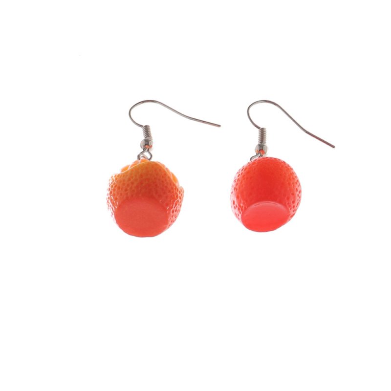 Orange Earrings Long Earrings Girls Big Earrings Ear Clips-Jewearrings