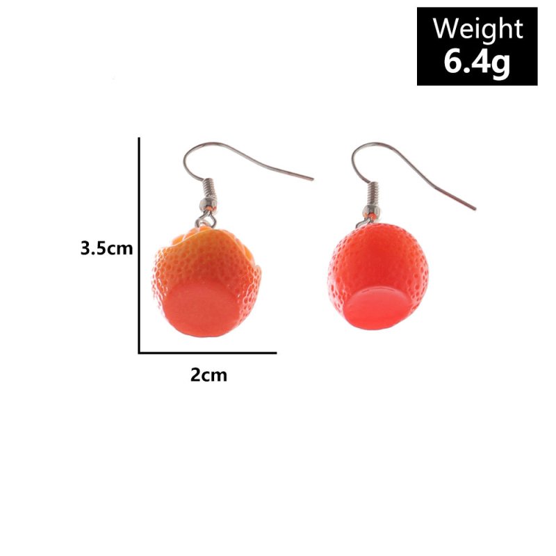 Orange Earrings Long Earrings Girls Big Earrings Ear Clips-Jewearrings