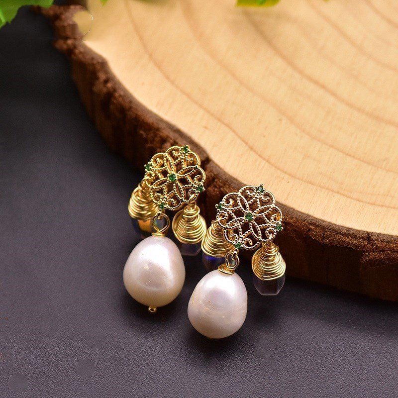 Original Natural Baroque Edison Pearl Earrings-Jewearrings