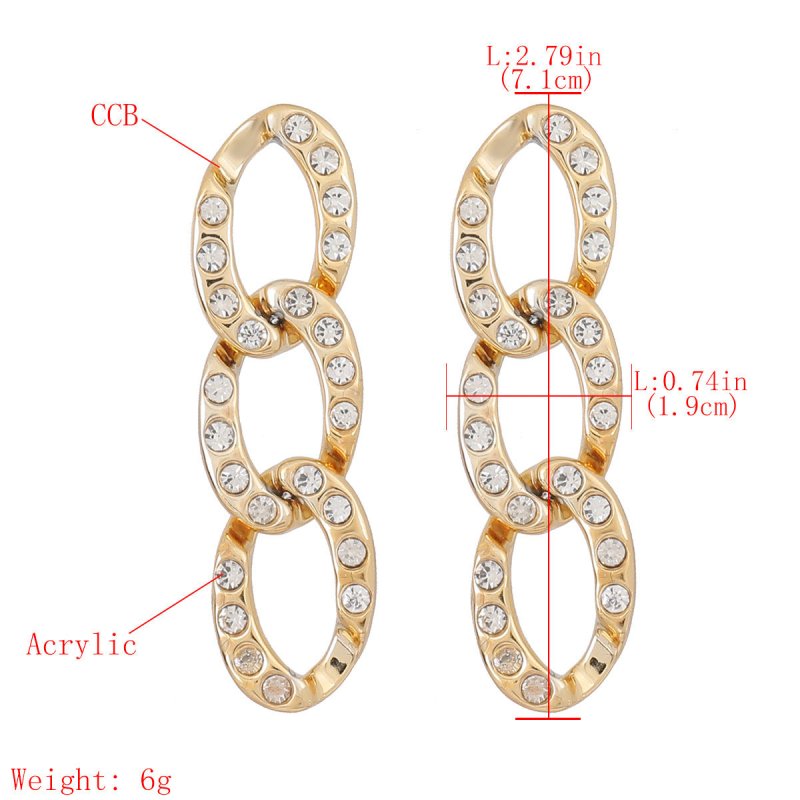 Oval CCB Diamond Acrylic Earrings Women-Jewearrings