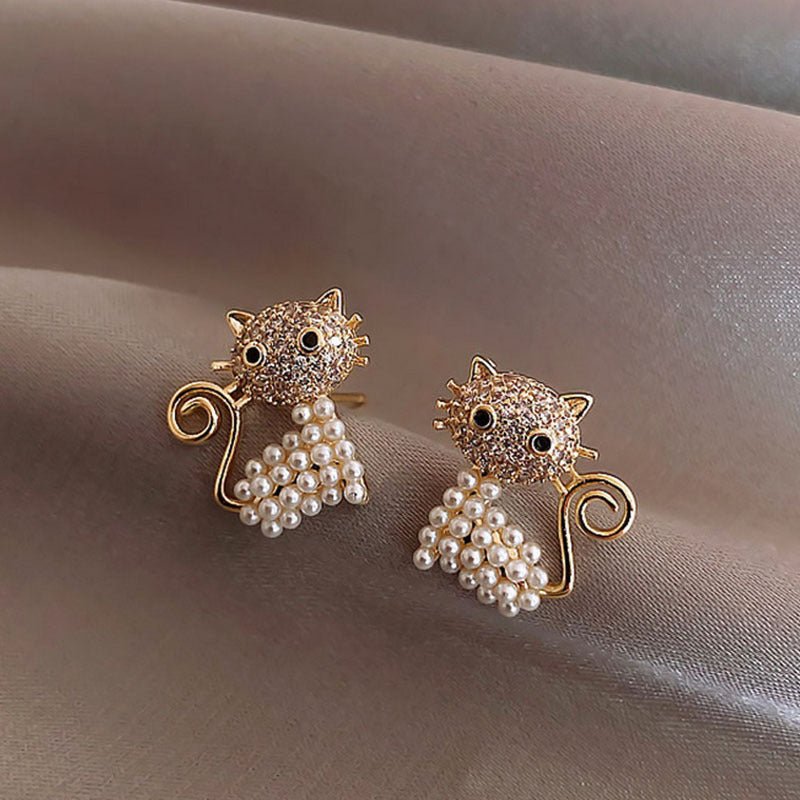 Owl Earrings Bird Pearl Creativity-Jewearrings