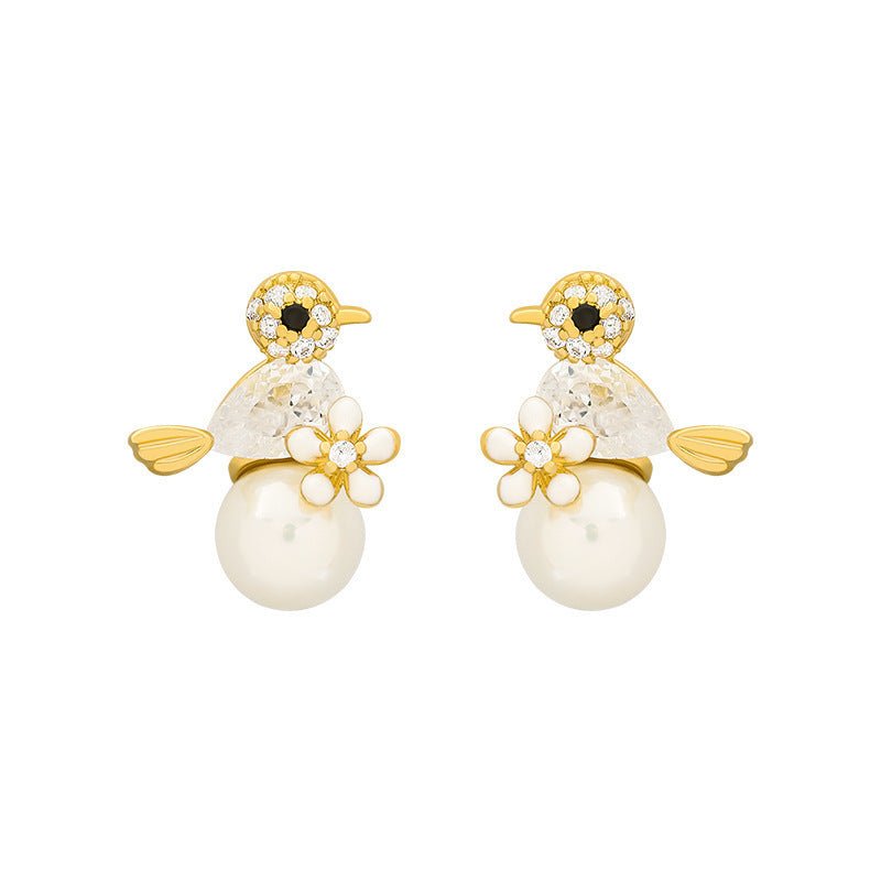 Owl Earrings Bird Pearl Creativity-Jewearrings