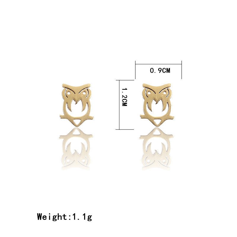 Owl Earrings Cartoon Gold Alloy-Jewearrings