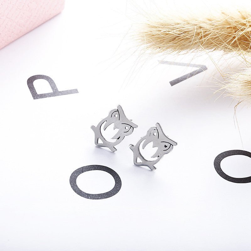 Owl Earrings Cartoon Gold Alloy-Jewearrings