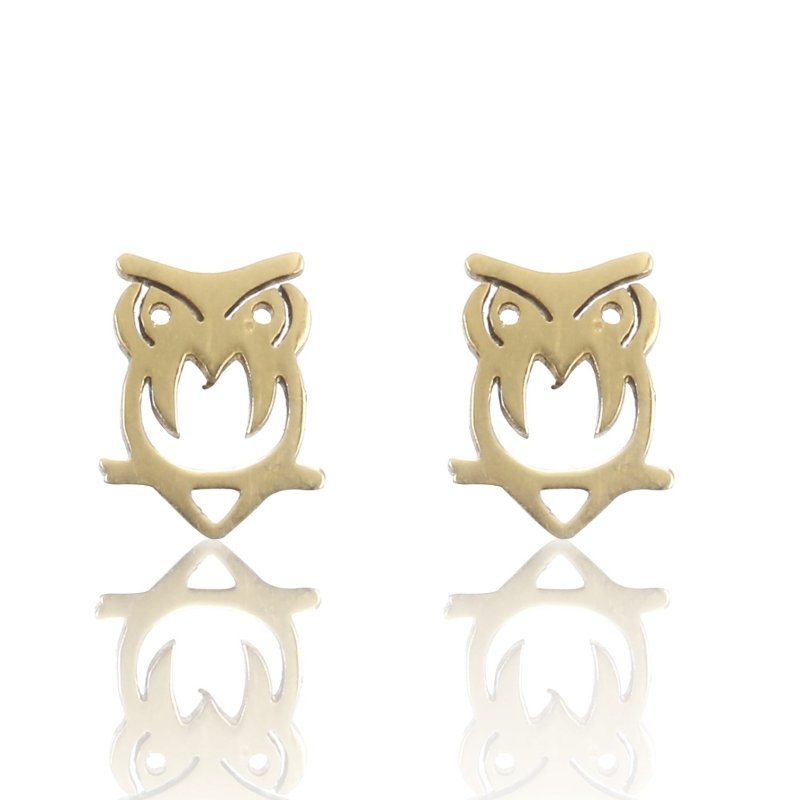 Owl Earrings Cartoon Gold Alloy-Jewearrings