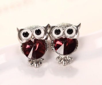 Owl Earrings Crystal Explosion Earrings-Jewearrings