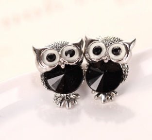 Owl Earrings Crystal Explosion Earrings-Jewearrings