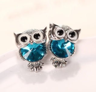 Owl Earrings Crystal Explosion Earrings-Jewearrings