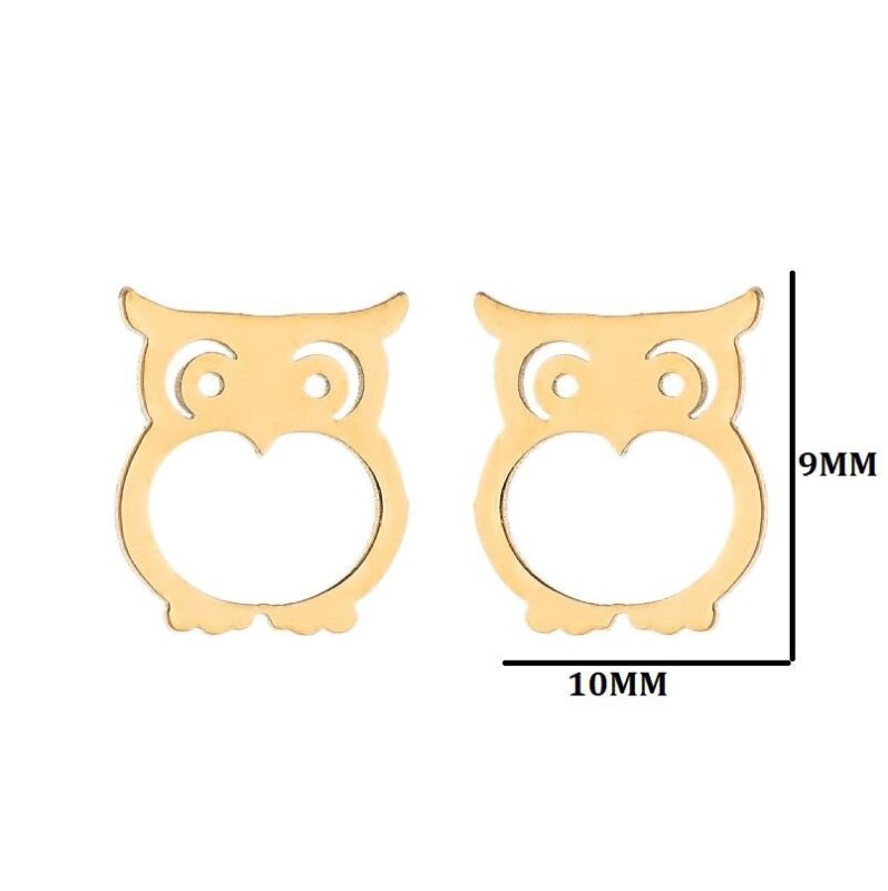 Owl Earrings Cute Stainless Steel-Jewearrings