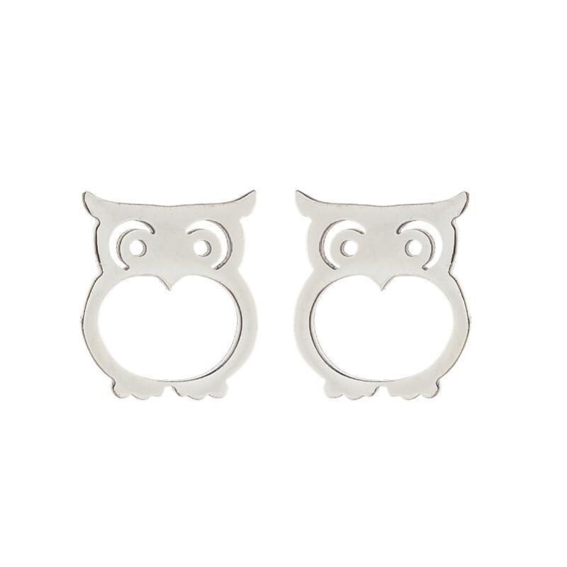 Owl Earrings Cute Stainless Steel-Jewearrings