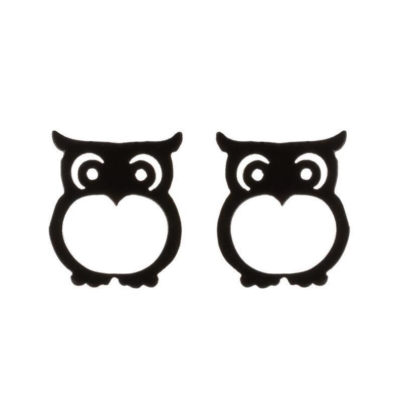 Owl Earrings Cute Stainless Steel-Jewearrings