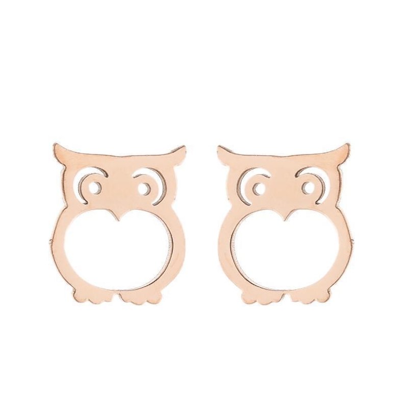 Owl Earrings Cute Stainless Steel-Jewearrings