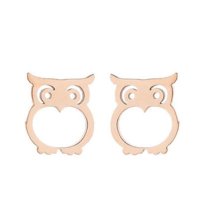 Owl Earrings Cute Stainless Steel-Jewearrings