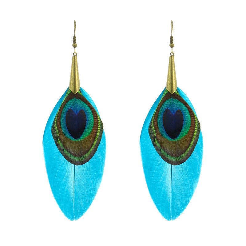 Owl Earrings Exaggerated Feather-Jewearrings