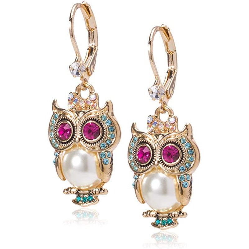 Owl Earrings Exquisite Cute Eardrops-Jewearrings