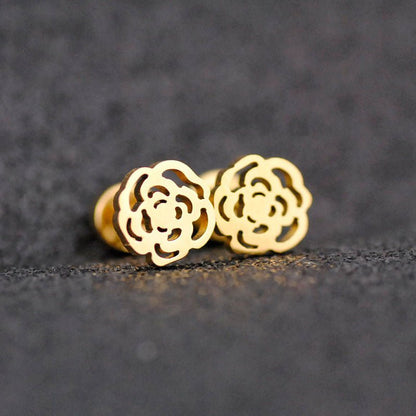 Owl Earrings Gold Plated Bear Studs-Jewearrings