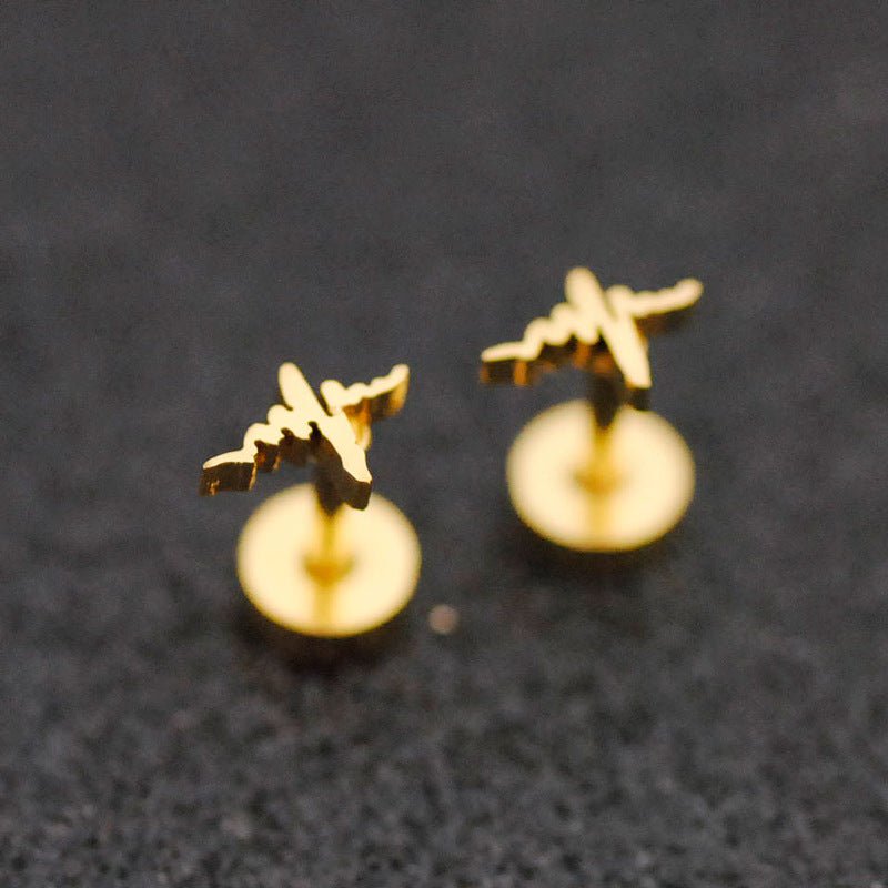 Owl Earrings Gold Plated Bear Studs-Jewearrings