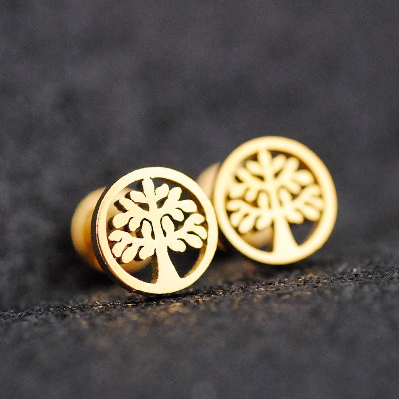 Owl Earrings Gold Plated Bear Studs-Jewearrings