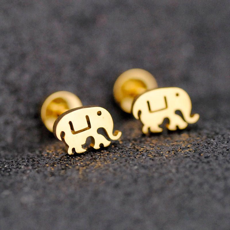 Owl Earrings Gold Plated Bear Studs-Jewearrings