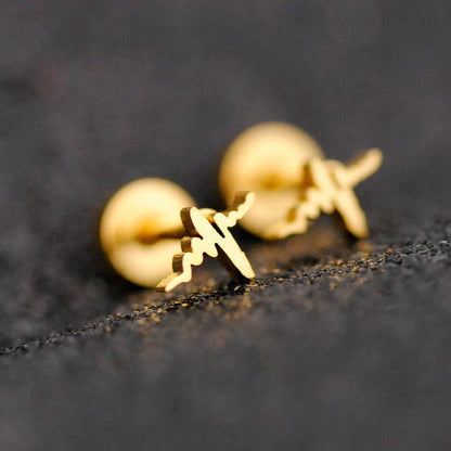 Owl Earrings Gold Plated Bear Studs-Jewearrings