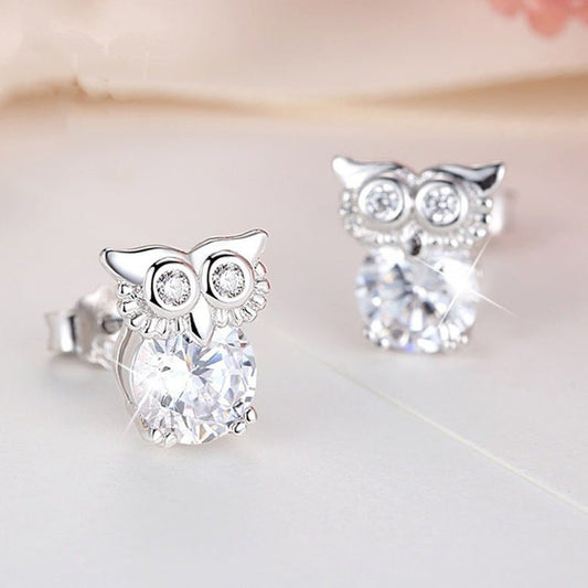 Owl Earrings Korean Sweet Earrings-Jewearrings