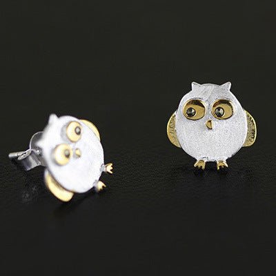 Owl Earrings Owl Sterling Silver-Jewearrings